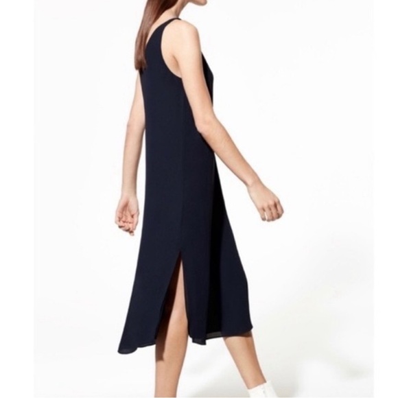 Aritzia Babaton Jeremy Midi Slip Dress Navy Blue Size XS - Picture 2 of 6